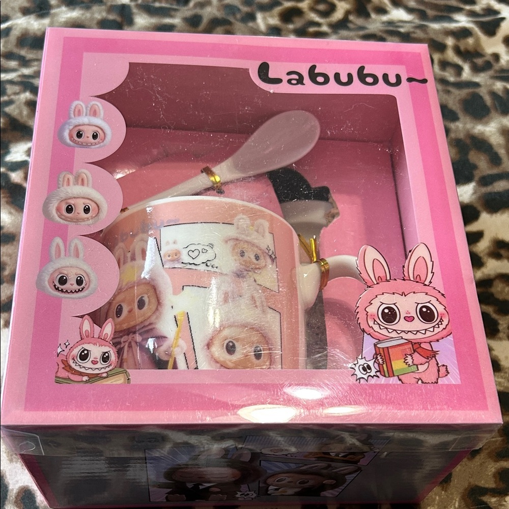 Labubu Ceramic plate spoon and Mug Set